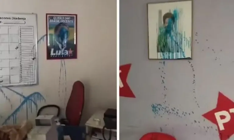 VÍDEO: Sede do PT em Diadema é alvo de vandalismo; prejuízo chega a mais de R$ 20 mil