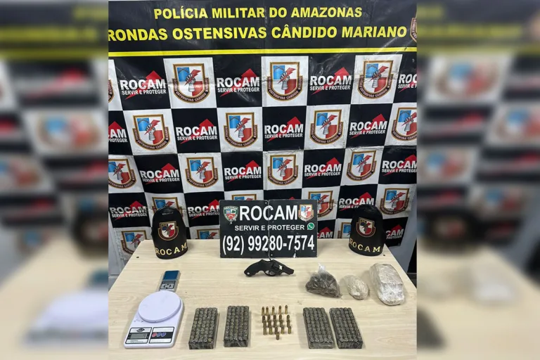 Materiais apreendidos pela Rocam (Foto: Divulgação/PMAM)