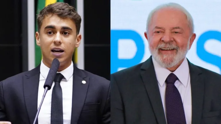 Dep. Nikolas Ferreira (PL) e Presidente Lula (PT). FOTO: Reprodução