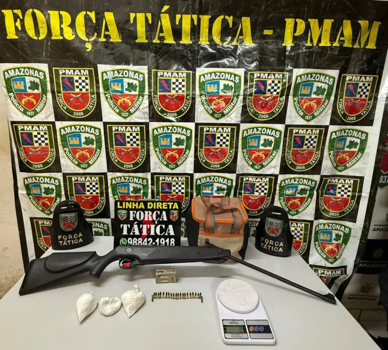 Após tiros em ramal, homem é preso com arma e drogas no Amazonas