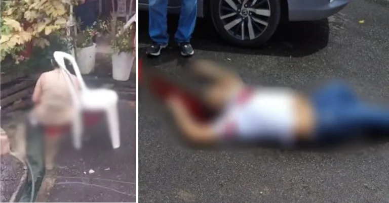 Casal baleado em frente de restaurante. (FOTO: Reprodução)