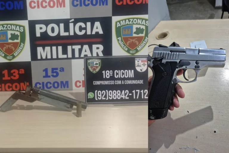 Em Manaus, dois homens são presos por porte ilegal de fogo após denúncia