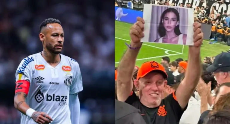 Torcida do Corinthians provoca Neymar com gritos de “Bruna Marquezine” e cartazes Torcida do Corinthians provoca Neymar com gritos de “Bruna Marquezine” e cartazes