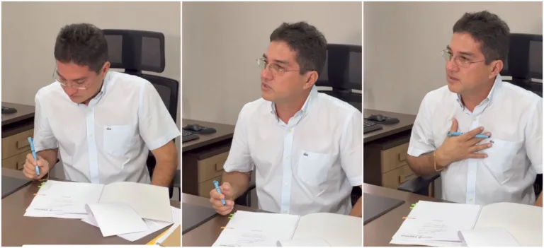 Jander Lobato se emociona em primeira assinatura como Prefeito em exercício de Manaus
