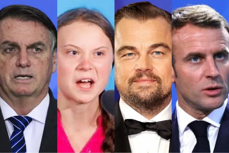 Bolsonaro cobra Greta, Leonardo DiCaprio e Emmanuel Macron sobre desmatamento na Amazônia