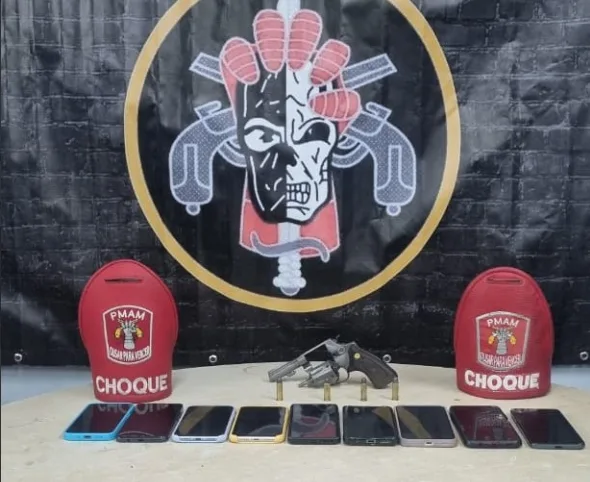 Polícia frustra sequestro de motorista de app e prende trio que realizava arrastões em Manaus