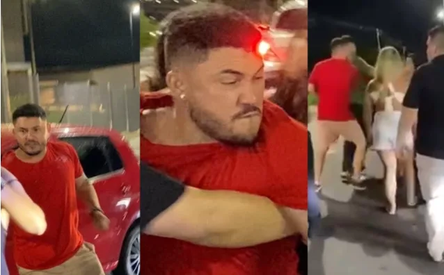 Homem agride mulher após show no Studio 5