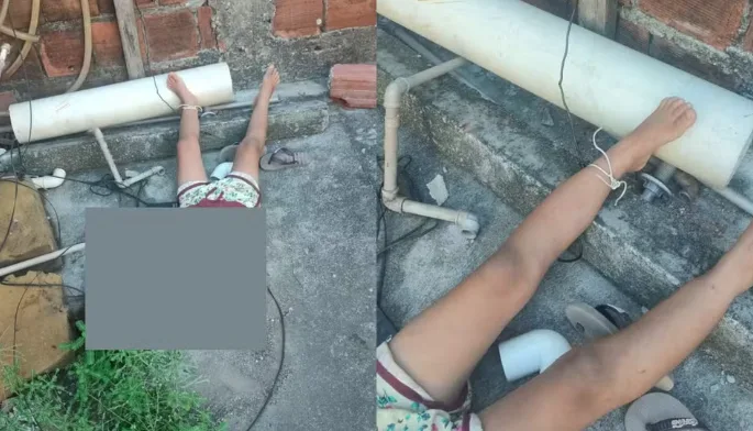 Criança de 4 anos é resgatada amarrada em quintal; mãe e padrasto são presos