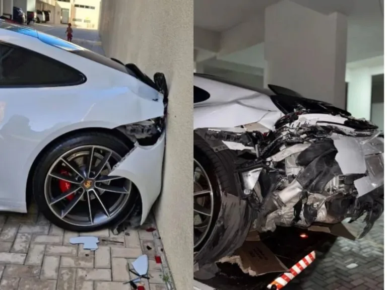 Criança dá ré em Porsche destrancado e bate traseira do carro de luxo em SC