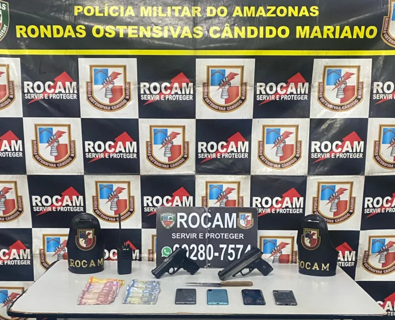 Trio é preso com arma falsa após assalto a ônibus em Manaus