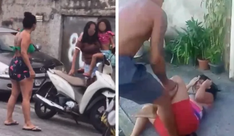 VÍDEO: facção determina espancamento de mulher por ter batido em outra com a filha no colo