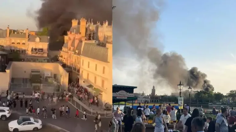 VÍDEO: Incêndio atinge parque da Disney em Orlando e visitantes deixam local as pressas