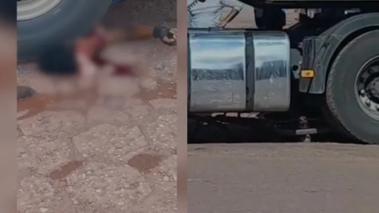 IMAGENS FORTES: Ciclista morre esmagado por carreta no sudeste do Pará