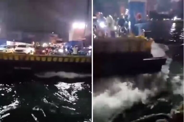 VÍDEO: Balsas colidem no litoral de São Paulo e passageiro fica ferido