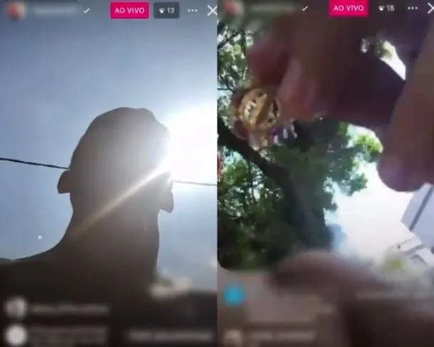 Assaltante fez live durante delitos