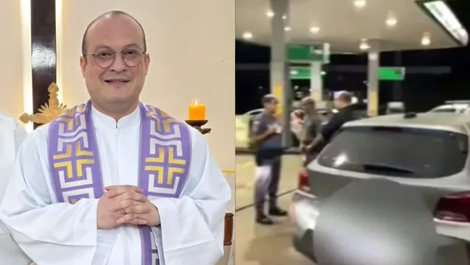 Padre bêbado xinga frentistas e quebra garrafas em posto de gasolina de São Paulo