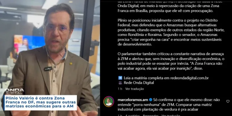 Plínio Valério leva invertida de Marcelo Ramos ao falar de Zona Franca ‘Como ele diz, não entende po@ nenhuma de ZFM’
