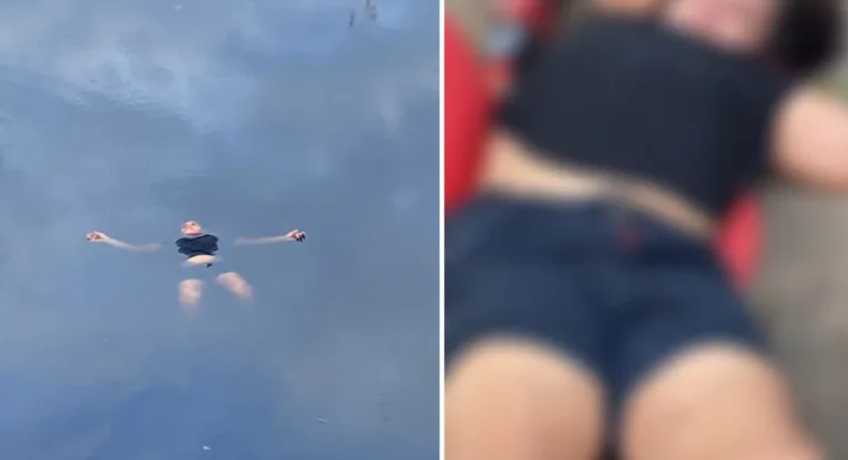 VÍDEO: Mulher suspostamente bêbada é flagrada "boiando" no igarapé do 40 em Manaus