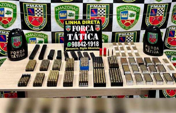 Polícia apreende mochila ‘recheada’ com mais de 2 mil munições em Manaus