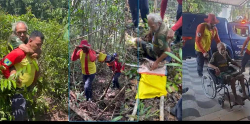 VÍDEO: Idoso é encontrado com vida na zona rural de Presidente Figueiredo, após 7 dias desaparecido