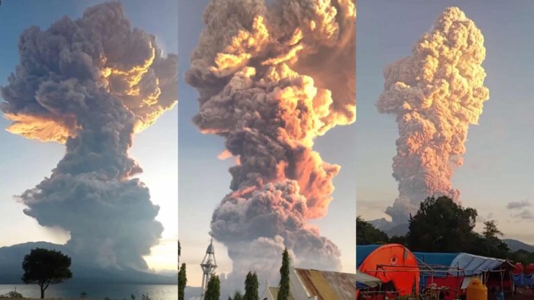 Um vulcão entrou em erupção na Indonésia.