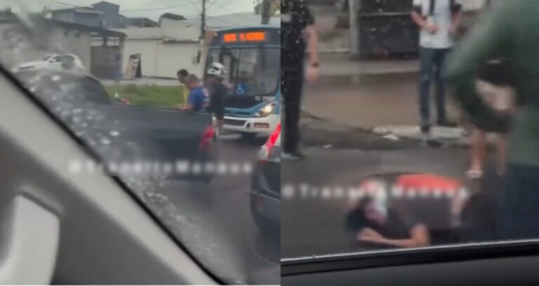 Dois acidentes com motociclistas em Manaus.