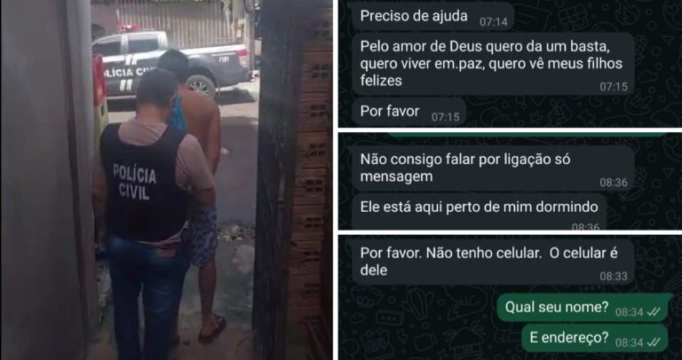 Mulher pediu ajuda por mensagem - (Foto: Divulgação/PC-AM).
