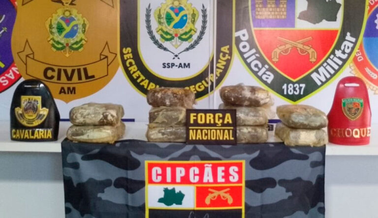 Drogas apreendidas em ação da PMAM (Foto: Divulgação/SSP-AM)