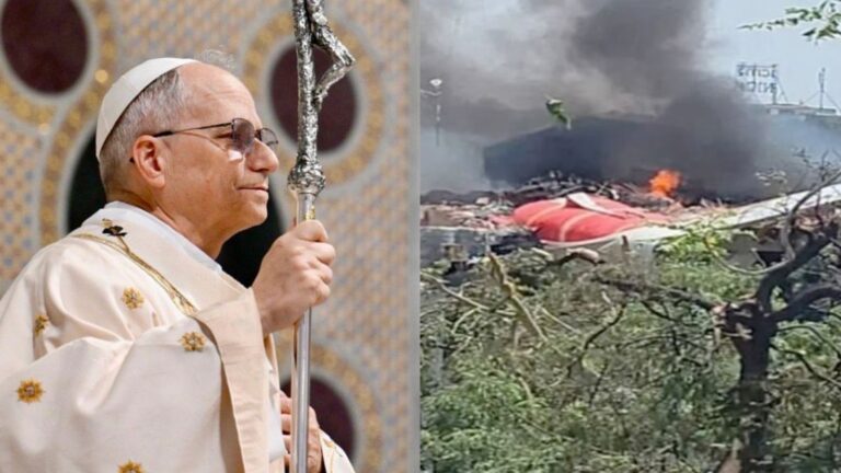 Papa Leão XIV se manifesta após queda de avião na Índia: “Profundamente triste”