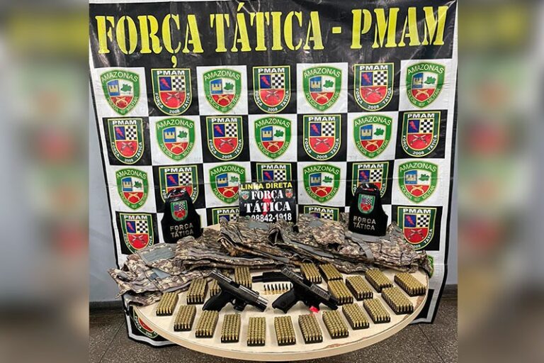 Armas apreendidas na Zona Leste de Manaus
