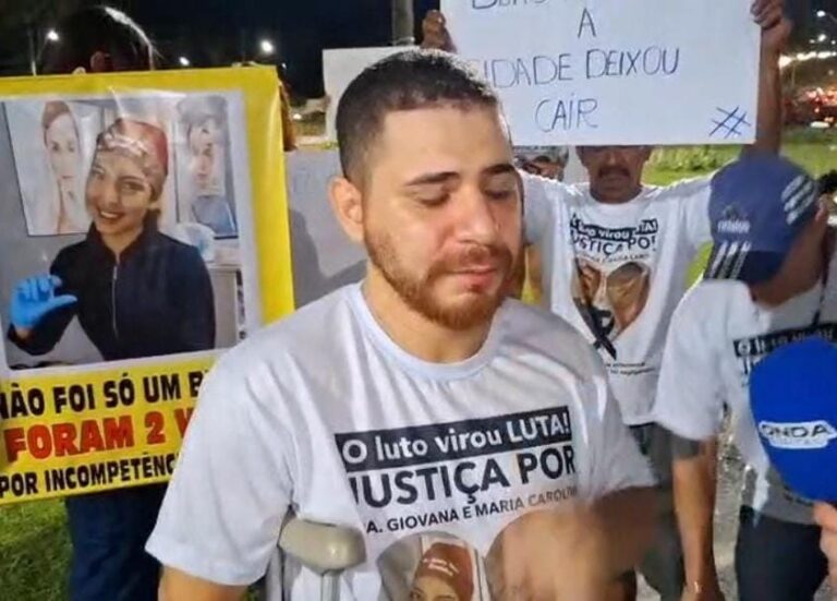 Dor e revolta marcam protesto por mortes de biomédica e bebê (Foto: Reprodução)