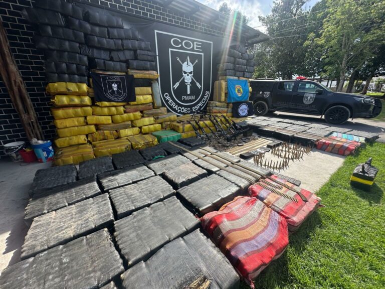 Polícia apreende 6,5 toneladas de drogas e armamento no interior do Amazonas