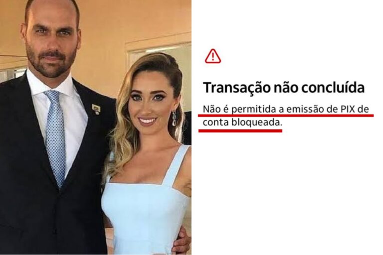 Eduardo Bolsonaro diz que esposa teve contas bloqueadas por Moraes "sem justificativa legal"