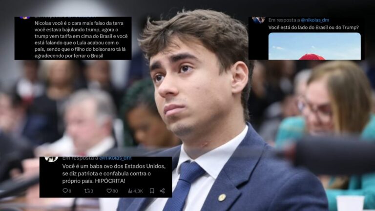 Após tarifas de Trump, Nikolas Ferreira diz que "Lula ferrou o Brasil" e internautas rebatem: "Todos vocês"
