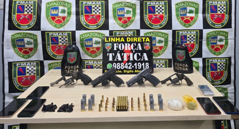 Polícia frusta ataque de facção e prende 6 criminosos em Manaus