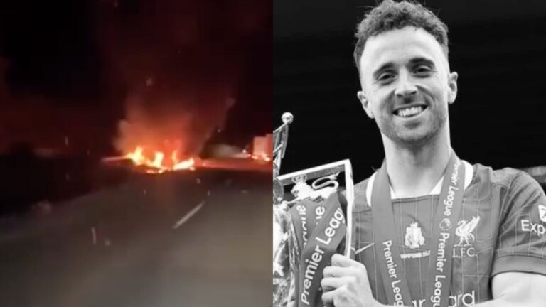 Vídeo mostra carro do jogador Diogo Jota em chamas após acidente na Espanha; veja