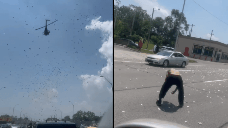 VÍDEO: Nos EUA, família de empresário falecido faz "chuva de dinheiro", cumprindo seu último desejo