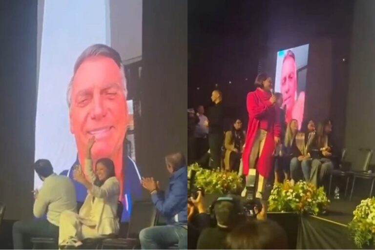 VÍDEO: Em repouso, Bolsonaro participa por vídeo de evento do PL Mulher