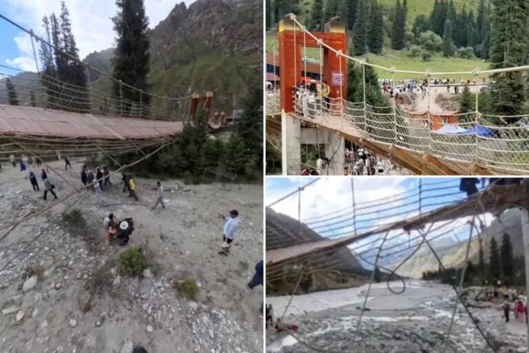 Ponte turística desaba e mata cinco pessoas na China
