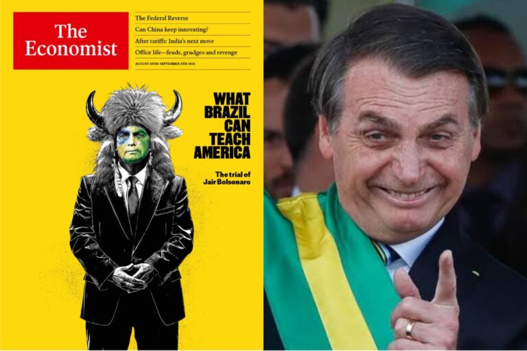 Julgamento de Bolsonaro no STF é destaque em capa de revista britânica