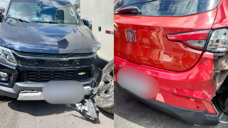 Acidente entre carros e ônibus deixa trânsito para na Max Teixeira; veja imagens