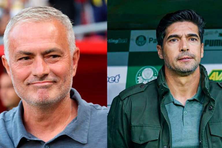 José Mourinho (Foto: Divulgação e Abel Ferreira (Foto: Everton Okubo, Agencia F8Gazeta Press