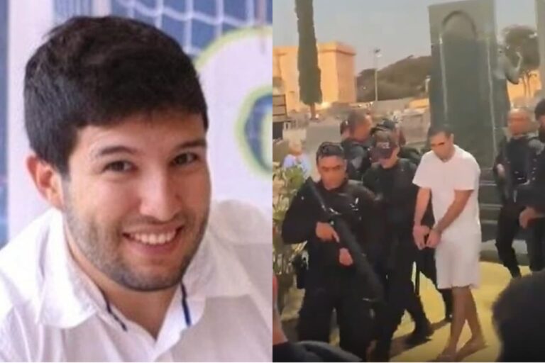 VÍDEO: Algemado e escoltado por dezenas de policiais preso do 8/1 vai a velório da avó