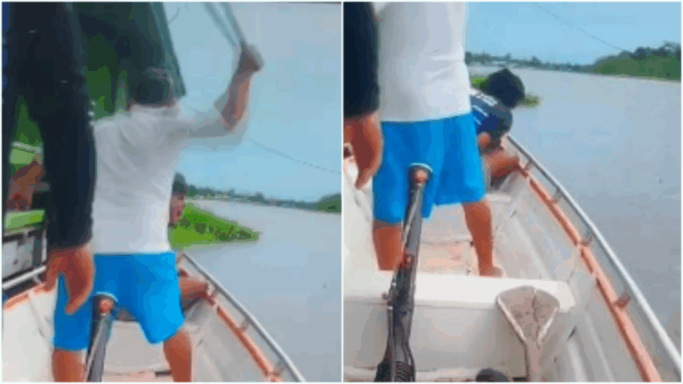 Suspeito de roubo é agredido com terçado em barco no Amazonas
