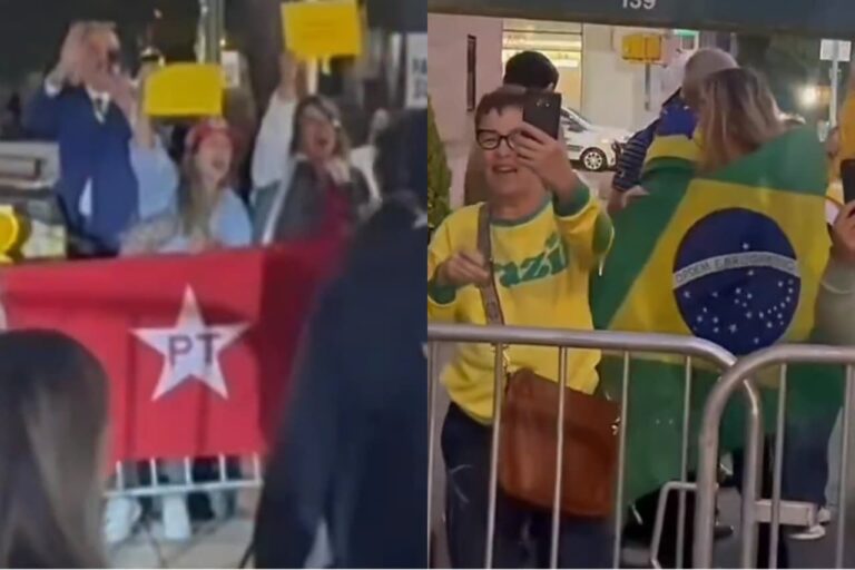 VÍDEO: Lula desembarca em Nova York e é recebido por apoiadores e opositores