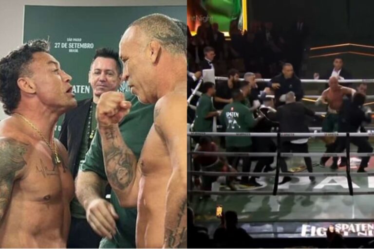 VÍDEO: Luta entre Popó e Wanderlei Silva termina em pancadaria e nocaute inesperado; entenda