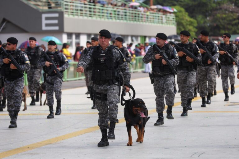 Forças de Segurança no Desfile Cívico-Militar de 7 de Setembro (Foto: Victor Levy/SSP-AM)