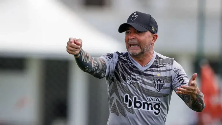 Jorge Sampaoli durante sua primeira passagem pelo Atlético-MG, em 2020 (Foto: Bruno Cantini/CAM)