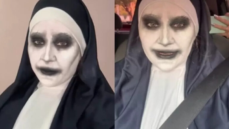 VÍDEO: Fã se veste como freira demoníaca dos filmes "Invocação do Mal" e é barrada em shopping