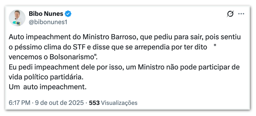 Oposição reage à aposentadoria antecipada de Luís Roberto Barroso do STF